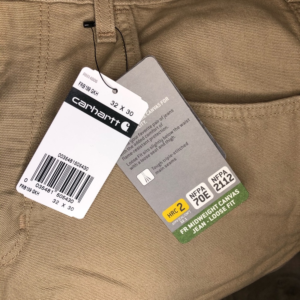 Mens carhartt 32x30 FR jeans Khaki colored